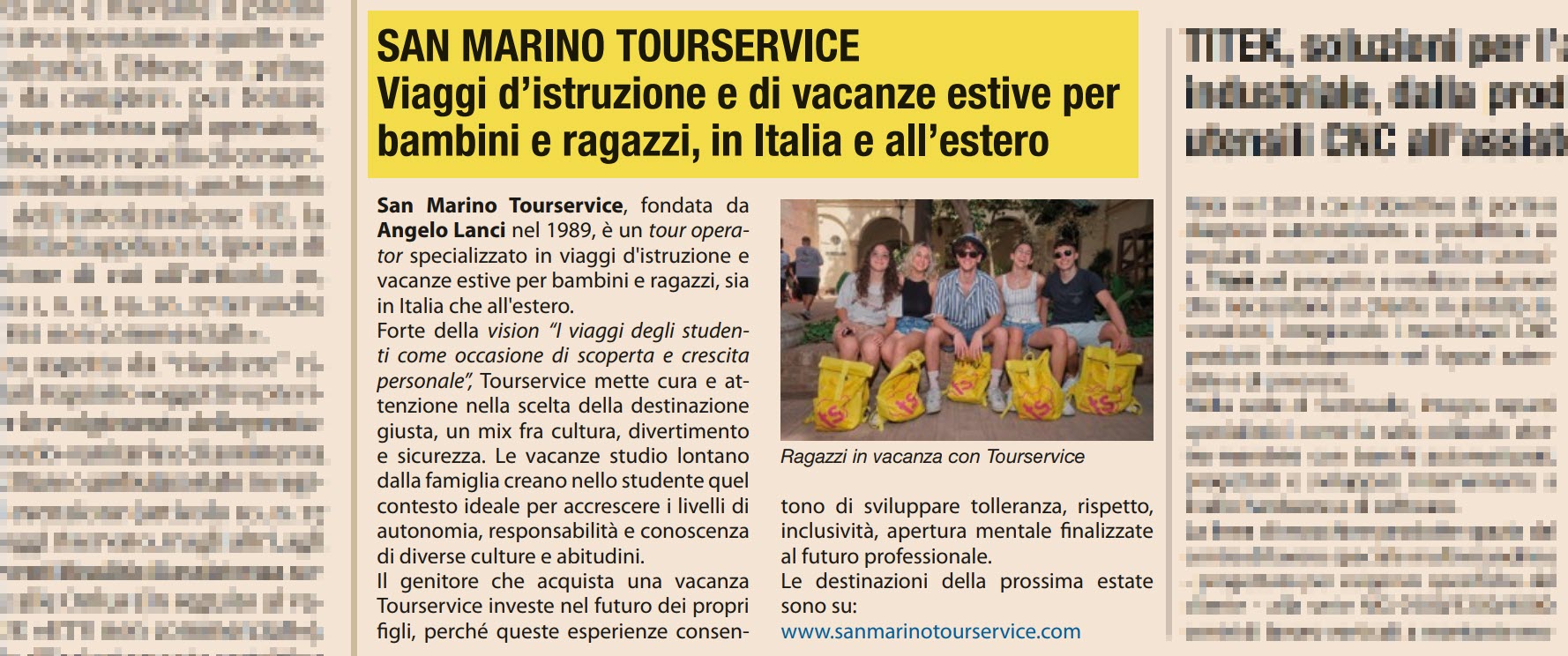 Scopri di più sull'articolo Tourservice in evidenza su Il Sole 24 Ore